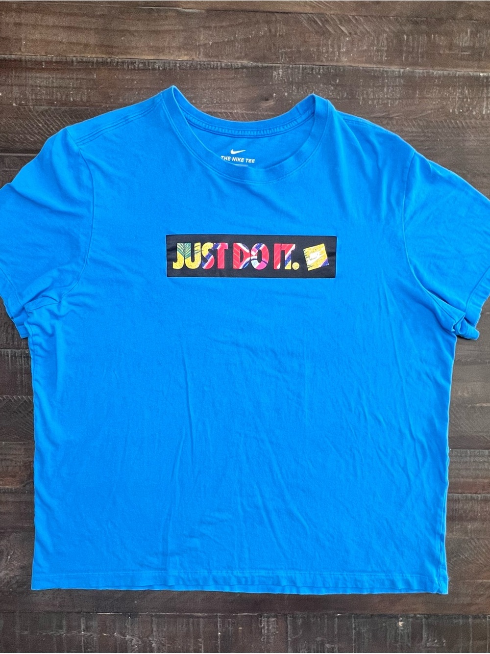 Nike Just Do it Mens Blue Graphic T Shirt Size XXL Activewear Sports